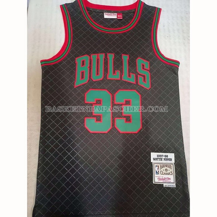 Maillot Chicago Bulls Scottie Pippen NO 33 Mitchell & Ness 1997-98 Noir